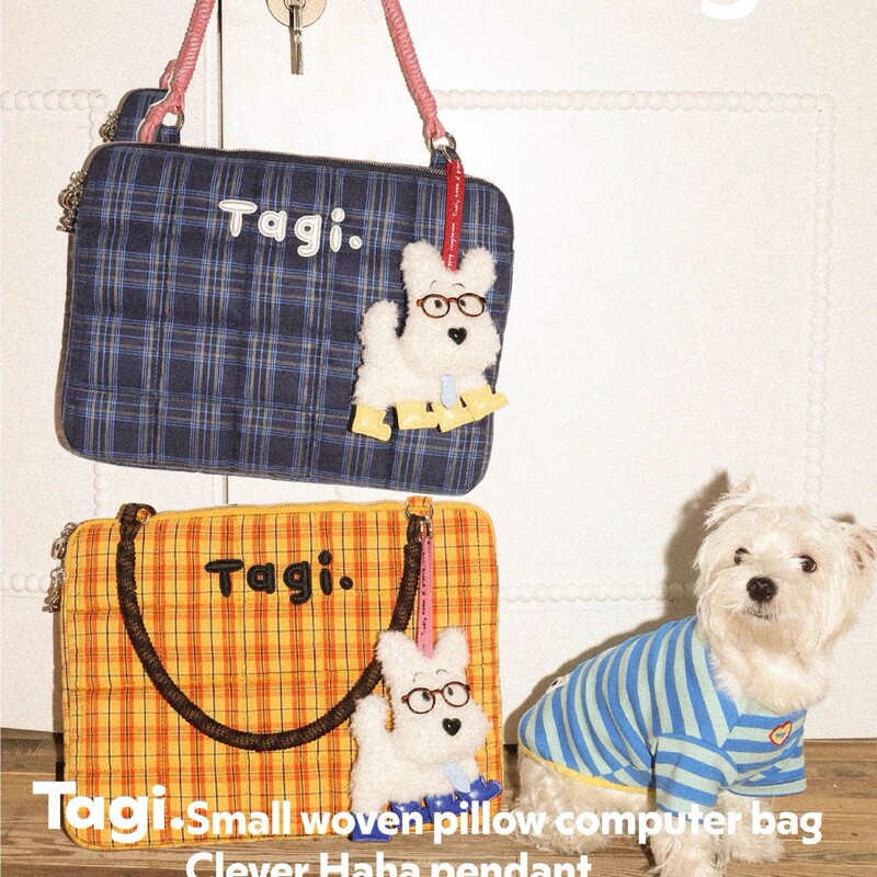 Tagi Laptop Bag Embroidered Handbag Casual Shoulder Bag Tablet Large Capacity Anti-Fall Portable