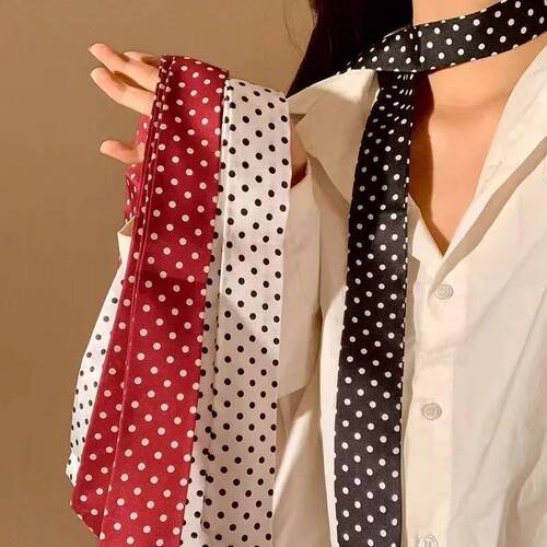 Elevated, versatile leopard and polka-dot silk scarf: a retro, edgy 