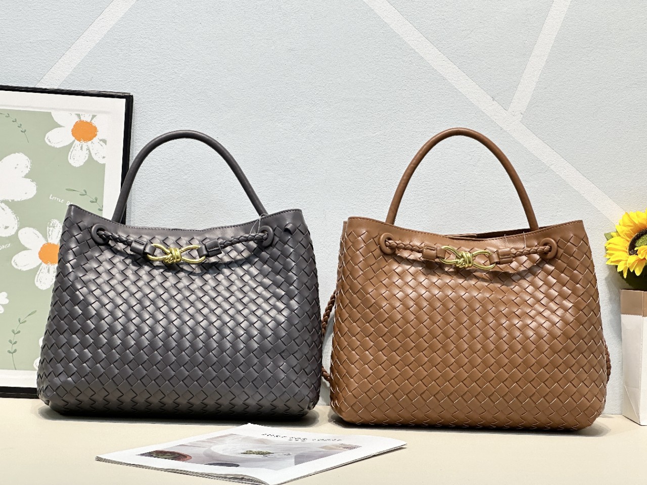 Nueva bolsa de mano de alta calidad de gran capacidad, personalidad femenina, bolsa de tejido simple hecha a mano, bolso de hombro universal