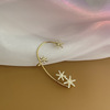 Zirconium, earrings, fresh advanced ear clips, with snowflakes, high-quality style, no pierced ears