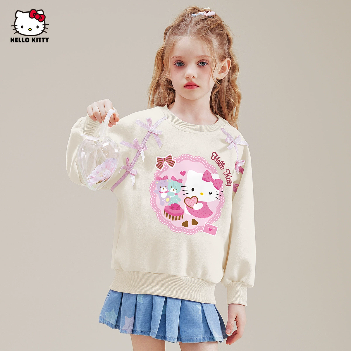 HelloKitty девушка весной и осенью лук украшает сладкий мультяшный свитник 2025 новый иностранный отдых