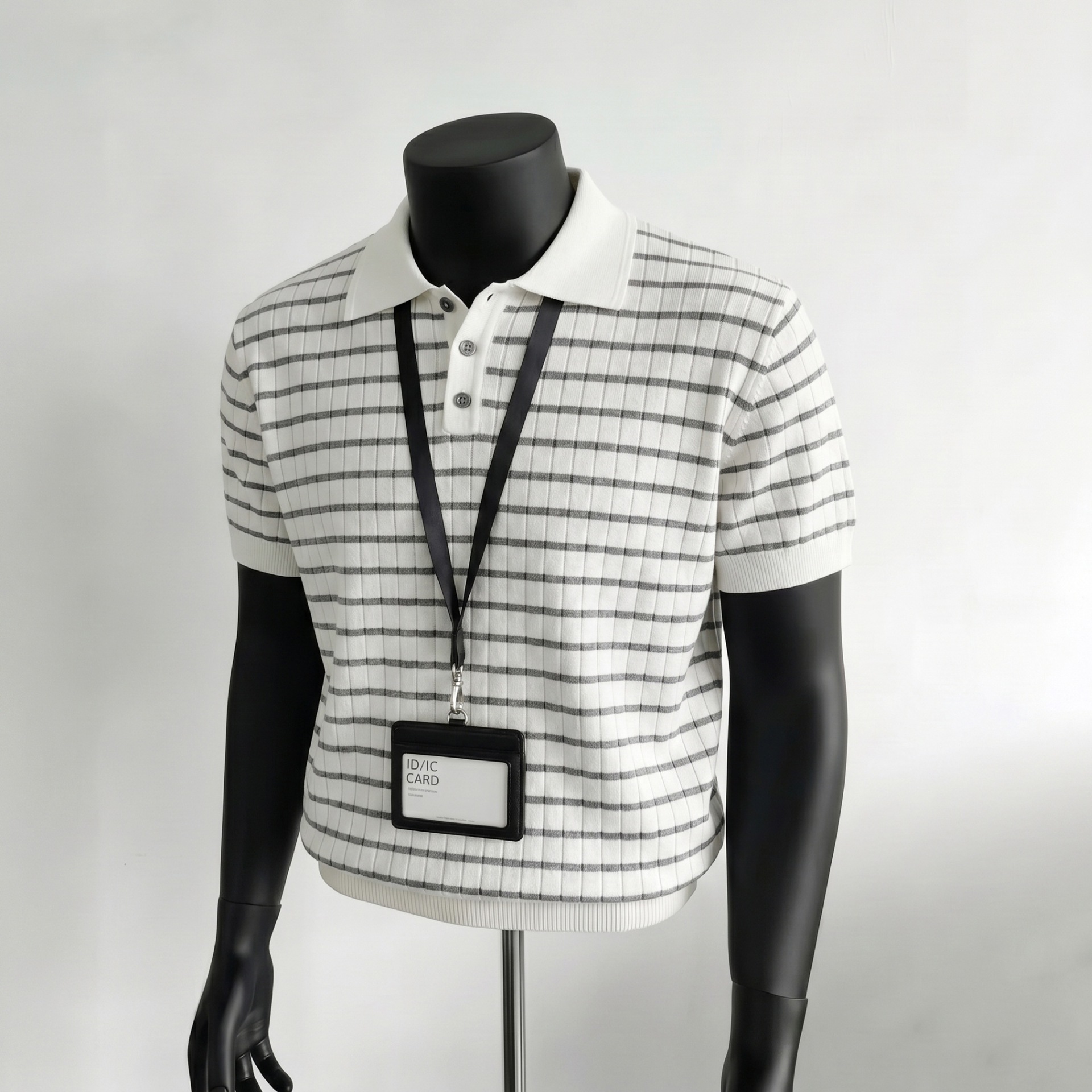 Camisas de polo camisetas de punto de manga corta camisetas a rayas de hombre texturas de alto nivel viejos ganancias de hielo seda verano fábrica transfronteriza al por mayor