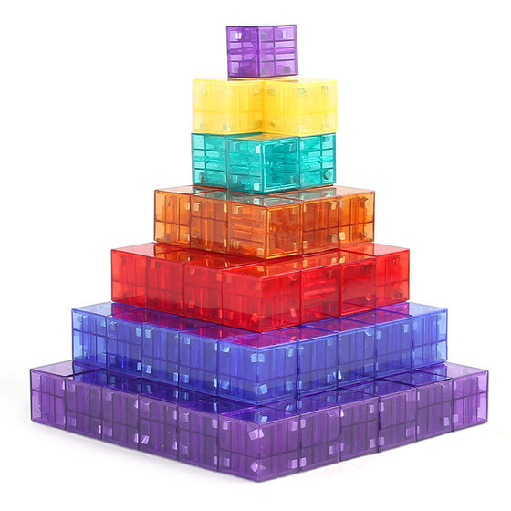 Early Education 3D Puzzle Magnetic Assembled Building Blocks DIY Stereo Square Soma Magnetic Building Blocks Luban Building Blocks