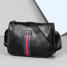 新款男士真皮单肩包时尚斜挎包高级感牛皮休闲大容量男包一件代发