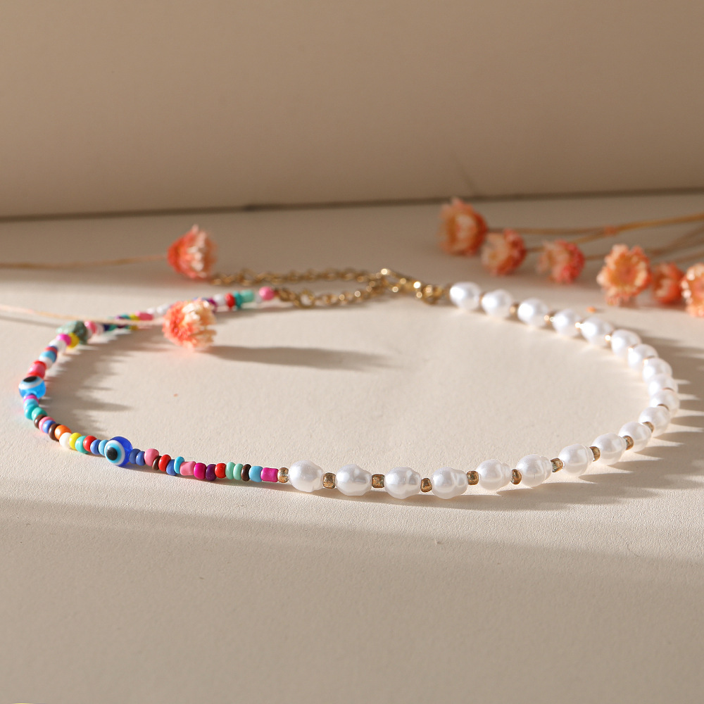 Collier De Perles De Riz Colorées Perlées À La Main À La Mode Bohème display picture 5