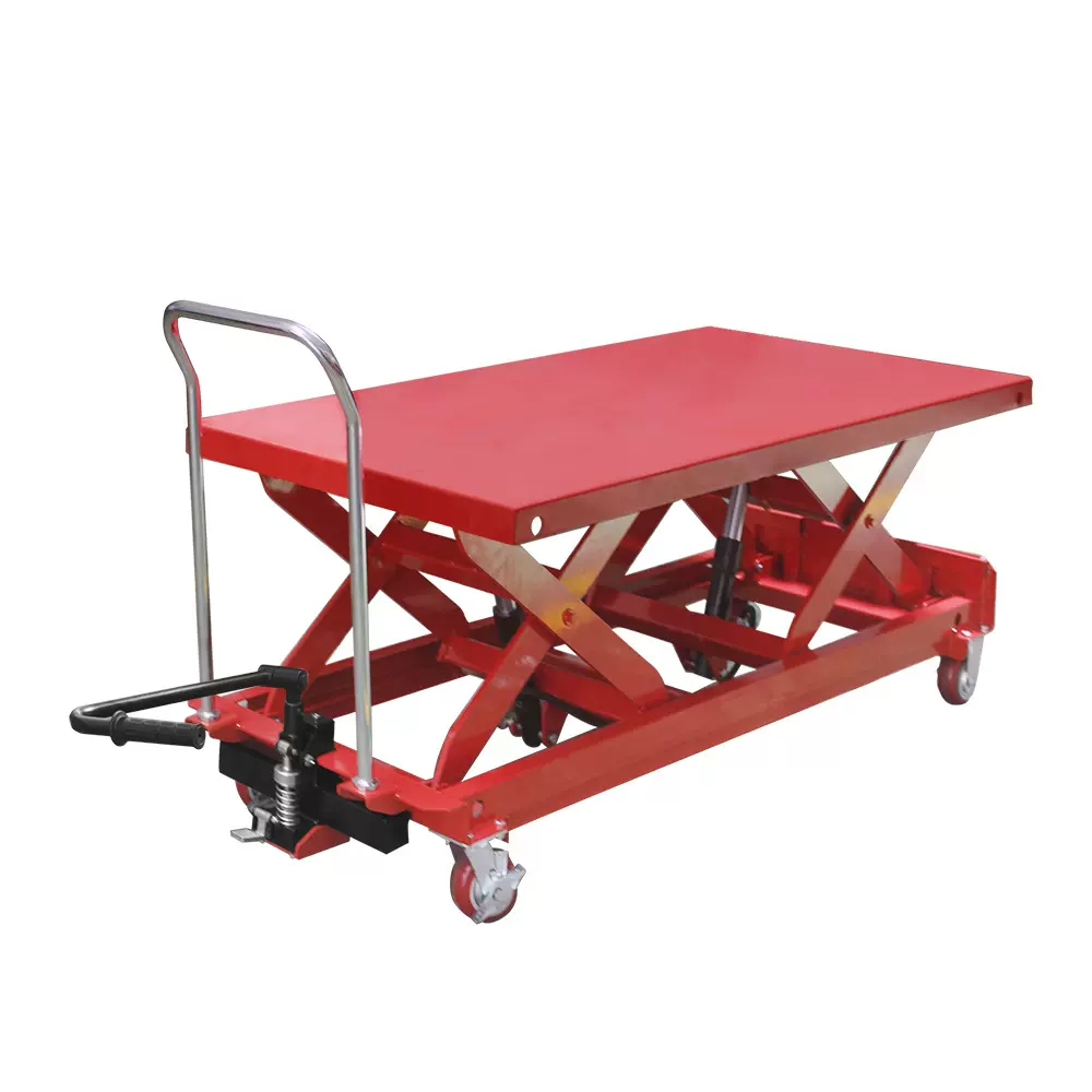海蜜定制手动液压升降平台车移动式手推车液压叉车物流台车