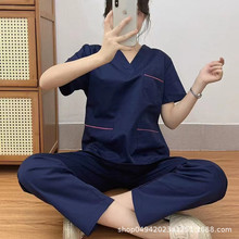 口腔牙科医院涤棉韩版加边洗手衣工作服刷手服美容服分体套装厂家