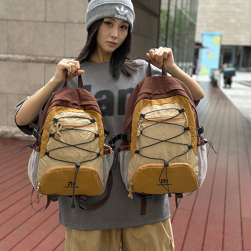 New Nylon Lightweight and Wear-Resistant Backpack, Fashionable and Simple Outdoor Backpack, Travel Outing Large Capacity Backpack