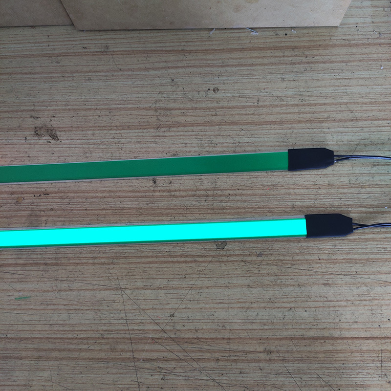 12V, Qìchē Cold light sheet - green-1cm100cm-with-battery-box