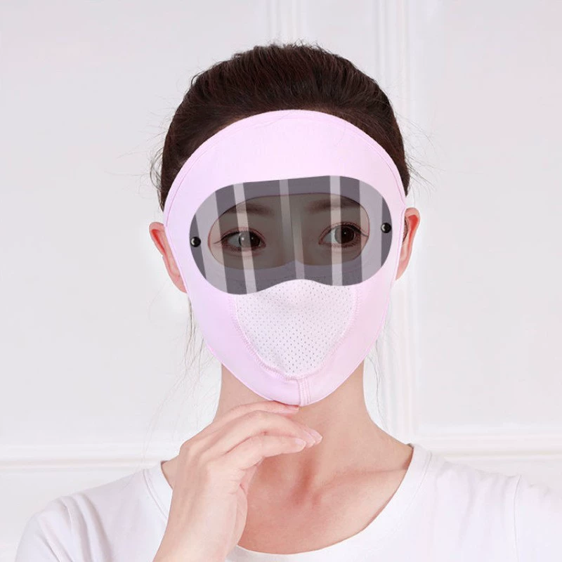 Новая летняя солнцезащитная маска для женщин, тонкие очки с ледяной лентой, защита от ультрафиолета, солнцезащитный козырек и дышащая маска.