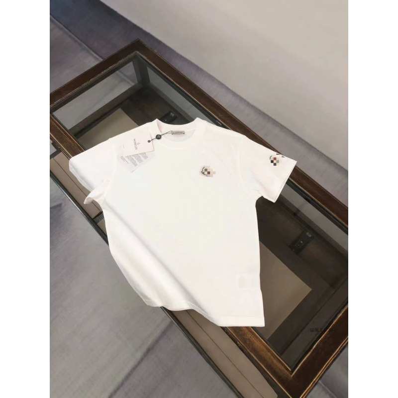 Summer New Style Moncler T-Shirt Men's Pure Cotton Short-Sleeve T-Shirt Unisex Pure Cotton Men's Base Shirt Wholesale