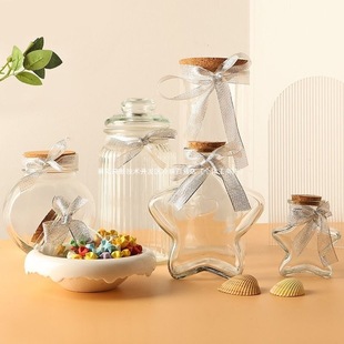 Glass Wishing Bottle Storage Bottle Rainbow Bottle Empty Bottle Lucky Star Origami Star Luminous Starry Sky Five-Pointed Star Collection