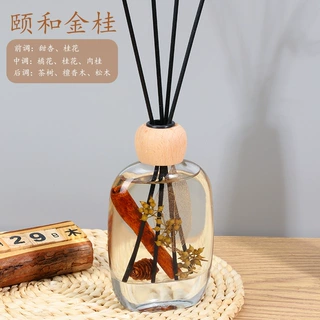 厂家批发高颜值玻璃瓶香薰透明120ml带藤条无火香薰卧室香氛酒店