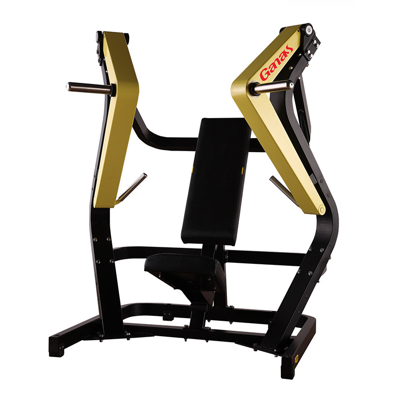 Equipo de gimnasio Bumblebee: máquina de press de pecho, polea de hombro, levantamiento de hombros en posición alta y baja, equipo de fuerza comercial completo.