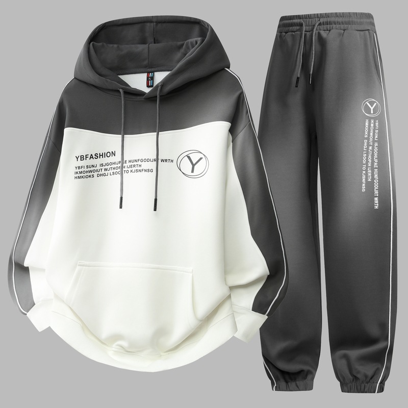 2025 nuevo juego deportivo de otoño y invierno juvenil hombre casual moda chaqueta de cuello redondo chaqueta pantalones largos de dos piezas