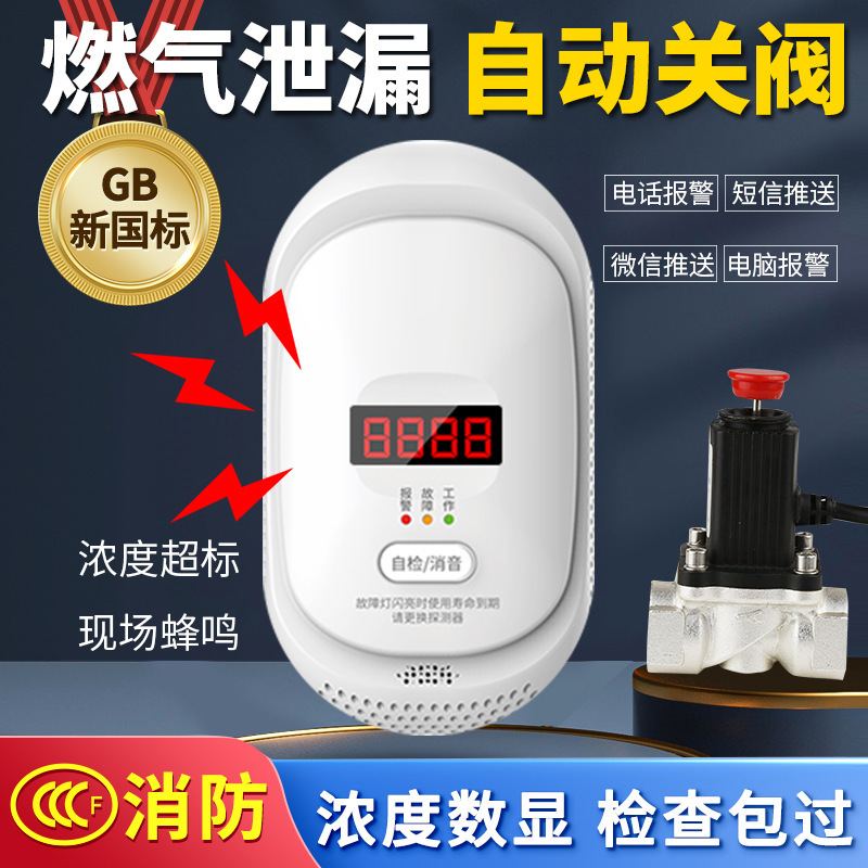智能天燃气报警器远程提醒燃气体探测养老厨房燃气泄漏检联动闭阀|undefined