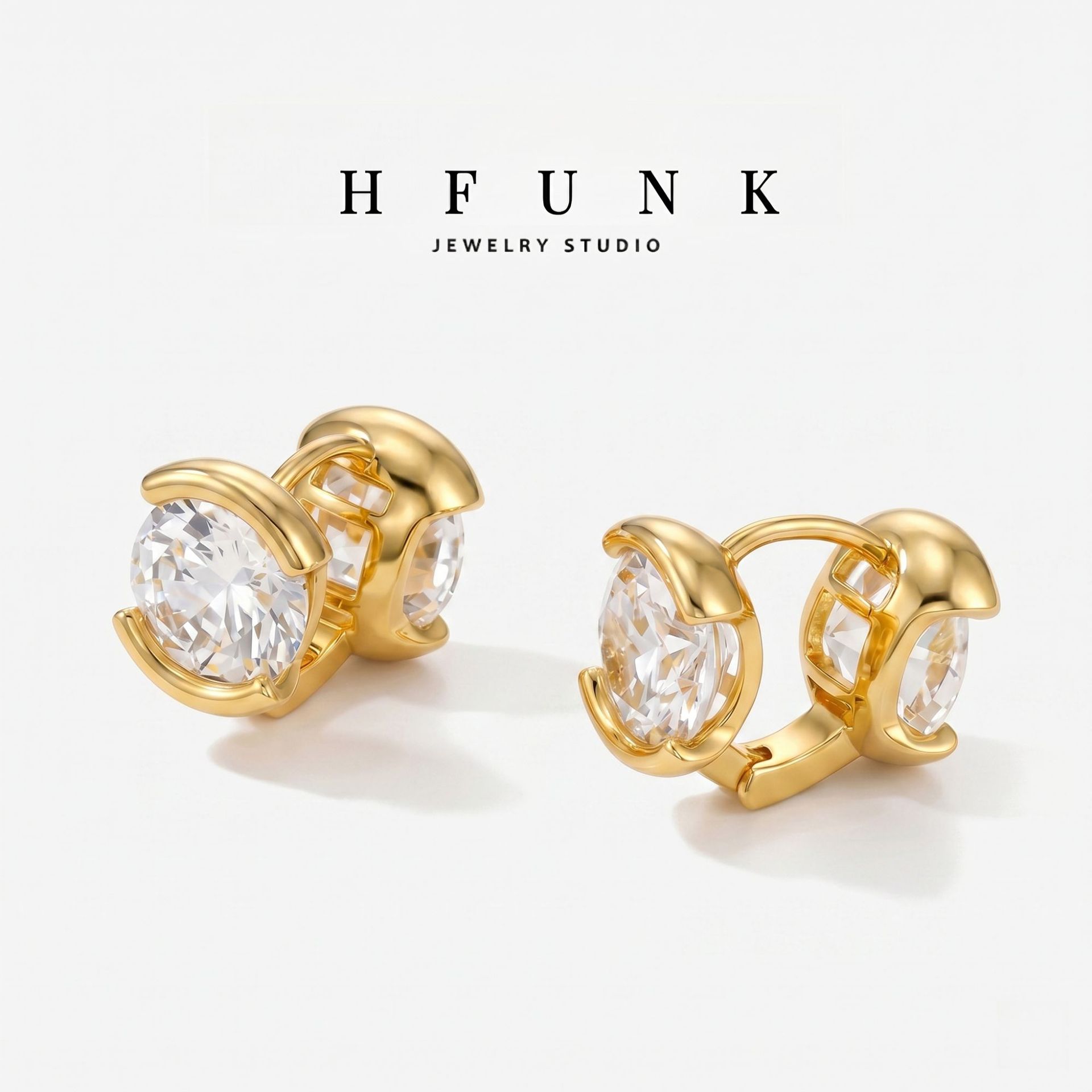 Versatile and Non-Fading New Style Ear Cuffs, Cross-Border 18K Gold-Plated Moissanite Earrings with a Niche High-End Feel, Stackable Women's Ear Accessories