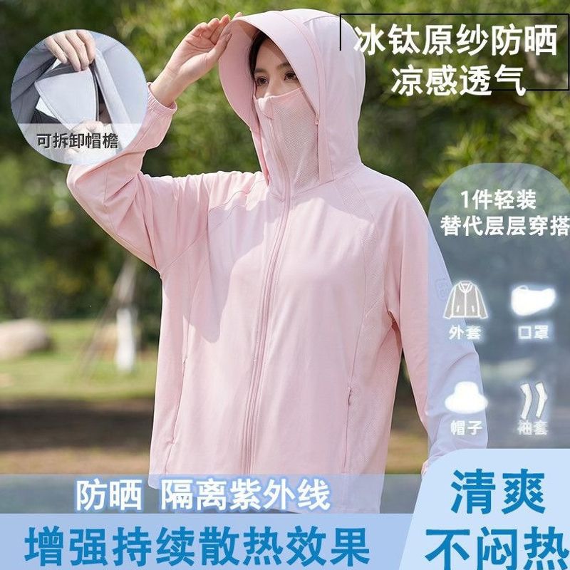 Women's Ice Silk Sunscreen Jacket for Summer 2026, New Lightweight Breathable UV-Protective Cardigan Sunscreen Coat