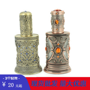 Perfume Bottle Wholesale Glass Pure Dew Spray Bottle Middle East Essential Oil Spray Bottle Alloy Perfume Ornaments with Pump Head Nozzle Ornaments