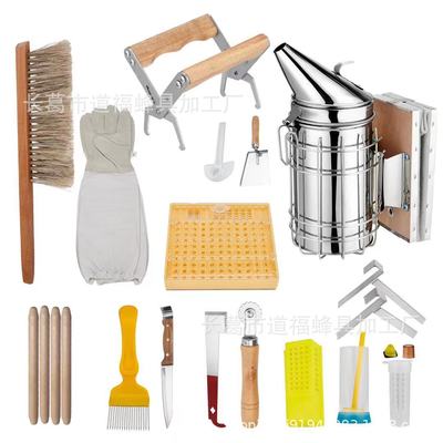 Apiary apparatus 15 Set of parts Beekeeping tool Exit Package Sheepskin glove suit