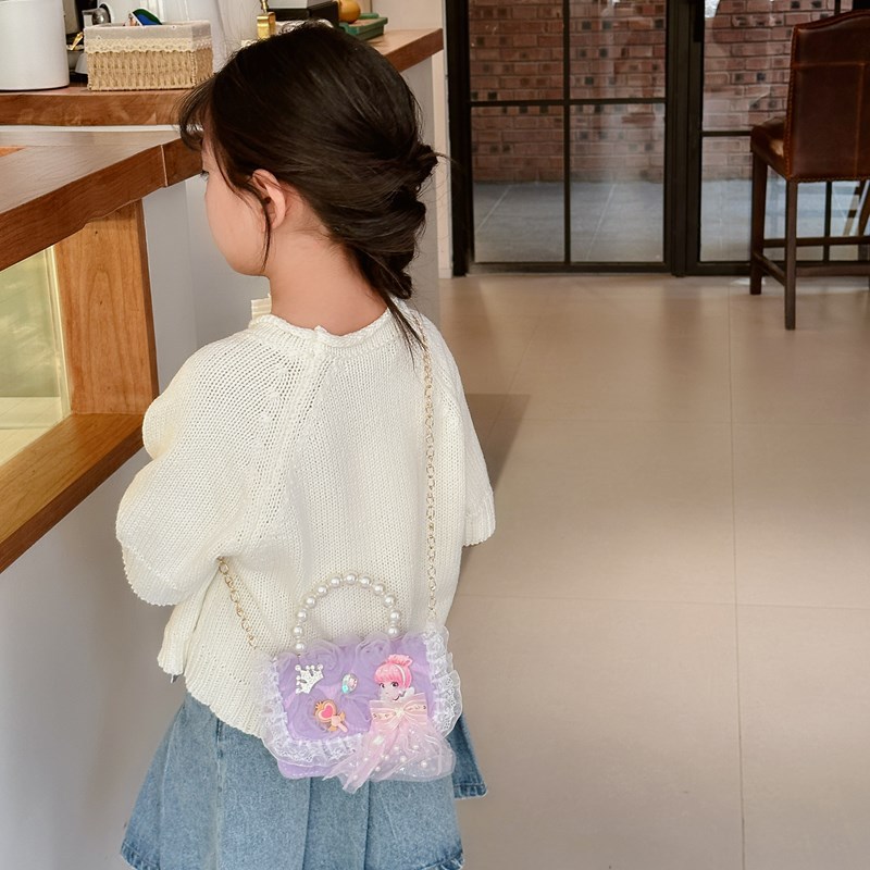 Bolsas de perlas de aire extranjero, bolsas de hombro de moda coreana, bolsas de hombro para niñas 2024 nuevas cadenas de comercio exterior bolsas para niños
