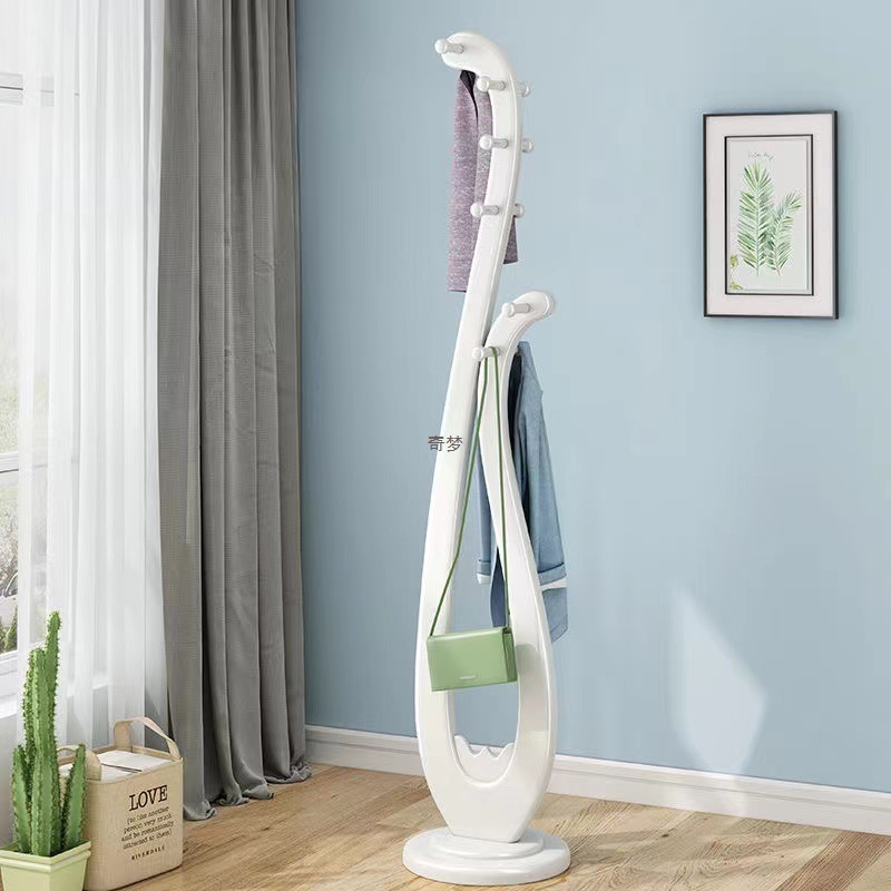 All Solid Wood Clothes Hanger Floor-Standing Bedroom New Chinese Style Thick Pipa Retro Art Coat Rack Storage Storage Clothing