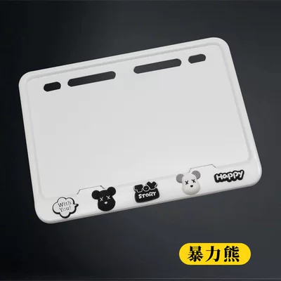 Regulations, Thickened Solid Design, Electric vehicle license plate frame - bright-white-violent-bear