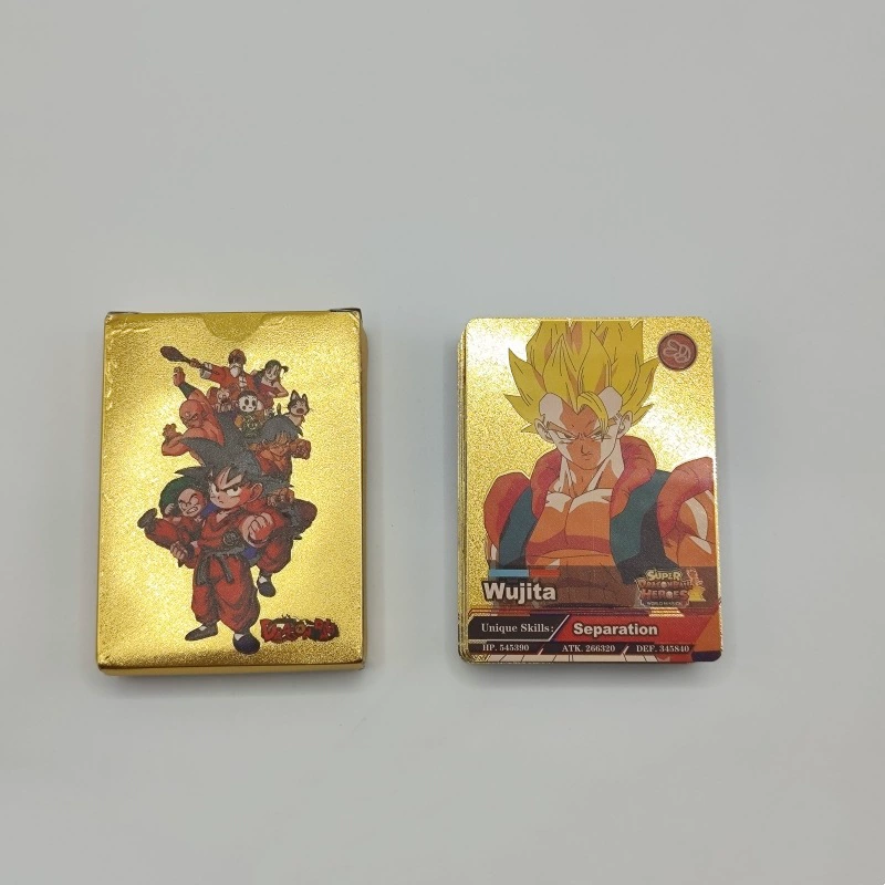Новая версия коллекционных золотых карточек «Dragon Ball» 55 шт, английская версия, персонаж Гоку Супер Саян, золотая фольга, водостойкие