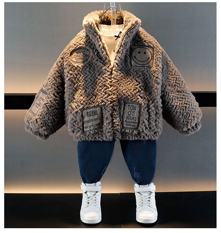 Winter Fleece Jacket For Boys Thickened Furry Sweater_voghion.com