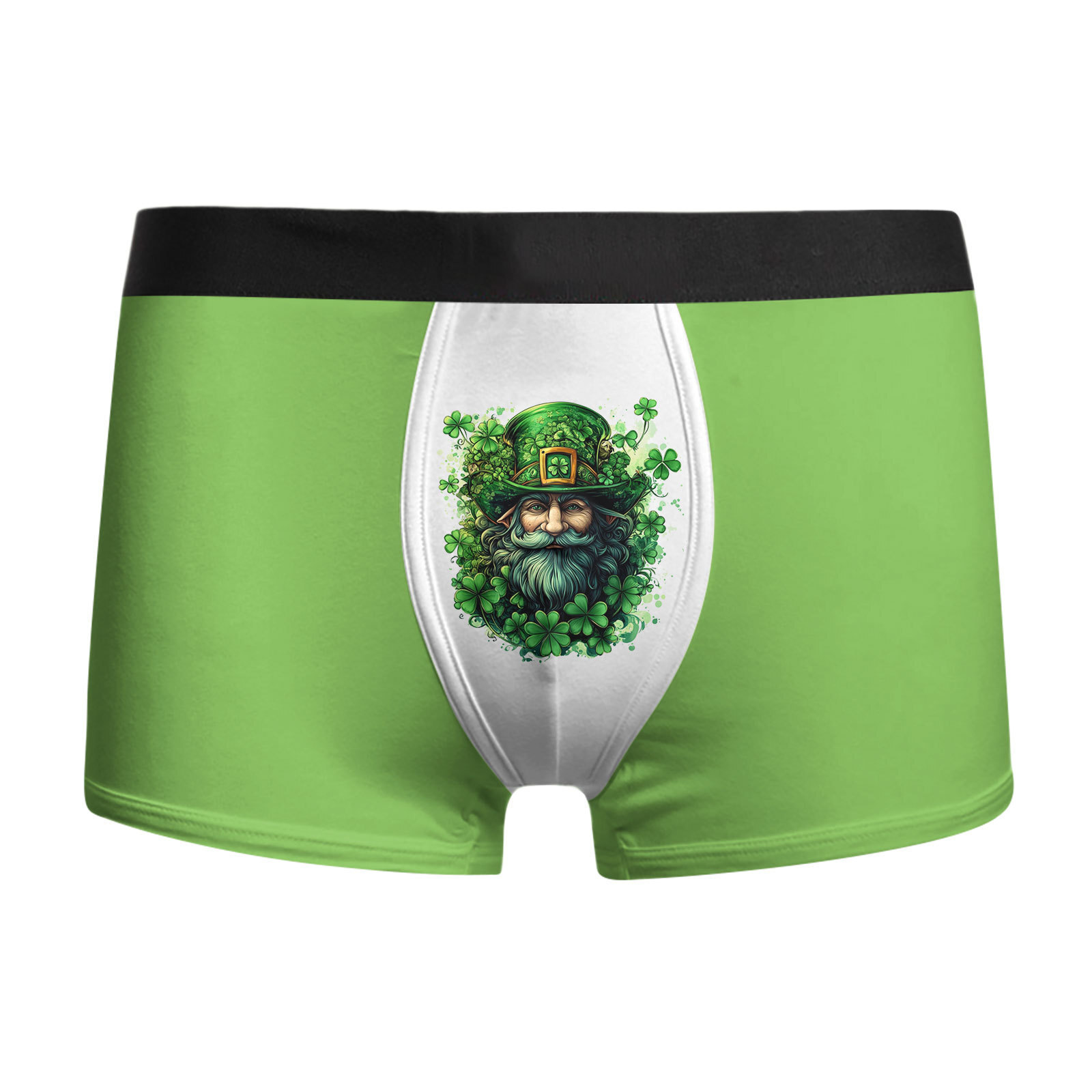 Ropa interior para hombres, ropa interior para hombres, calzoncillos bóxer transpirables baratos, pantalones cortos bóxer con estampado de trébol de cuatro hojas de vacaciones MP01