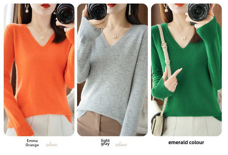 Autumn Women's Long-sleeved Knitted Sweater Loose Large Size Top Wool Pullover Sweater Base-layer Sweater Women's Winter_voghion.com