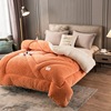 22 new solid color milk velvet winter was lived by A -sided milk velvet B lamb cashmere warm and thick winter bedding