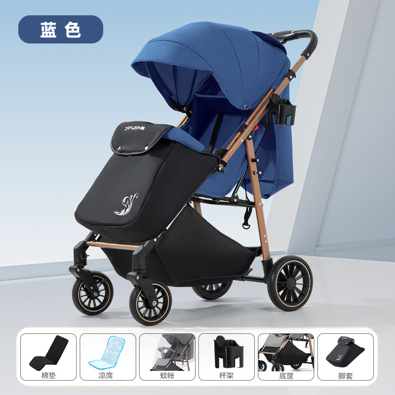 cochecito para bebés que se puede sentar y acostar, coche plegable ligero para bebés de dos vías amortiguador para recién nacidos para caminar artefacto mágico