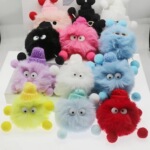 热销卡通洞洞鞋diy饰品小煤球钥匙扣挂件毛球毛绒手工辅料配饰批