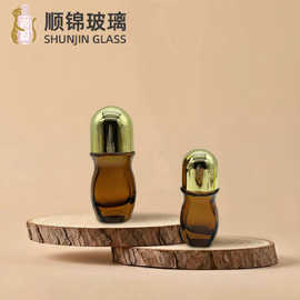 50ml大口径玻璃滚珠瓶子透明走珠瓶化妆品便携分装瓶便携香水空瓶