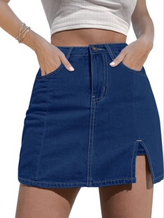 U 43015 Oversized Anti-Slip Denim Skirt �ش�aţ�ж�ȹ