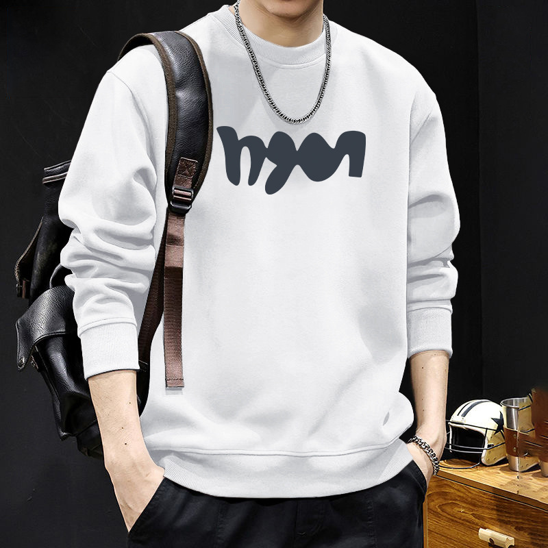 Suéter blanca de cuello redondo para hombres de otoño in tide marca de tendencia nuevo estilo de primavera y otoño suelta chaqueta versátil