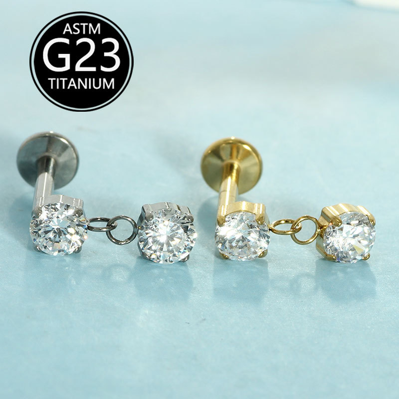 Labret piercing jewelry detail image