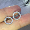 Brand earrings, fashionable zirconium, Korean style, diamond encrusted