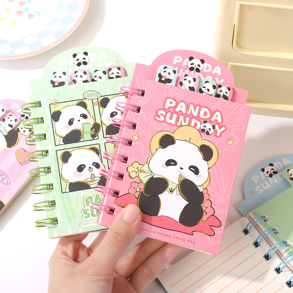 Cuaderno de dibujos animados panda cuadernos de tarjetas de auto-disciplina punzonando cuadernos de bolsillo convenientes cuadernos de papel de papel de papel de papel al por mayor image 2