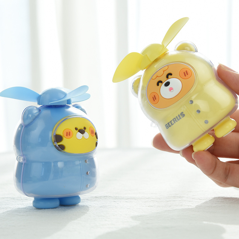 Cartoon cute handheld small table air fan for students