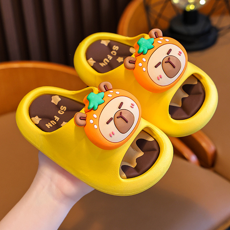 Capibara zapatillas de verano para niños, niños, hombres y mujeres, zapatillas de mierda antideslizante para padres e hijos, zapatillas de primavera para niños mayores y niños.