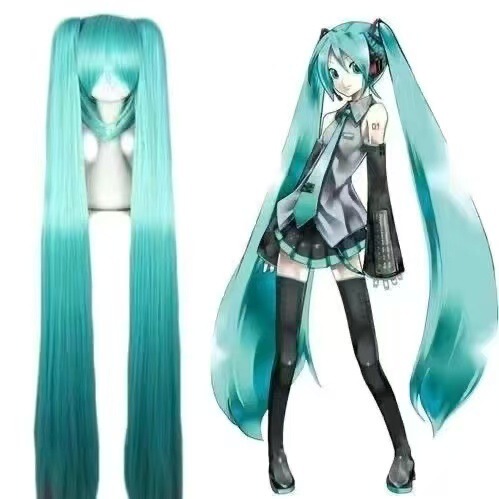 Silk Yue Hatsune Miku Cos Wig Long Smooth and Not Easy to Shed Miku Hatsune Cosplay Wig