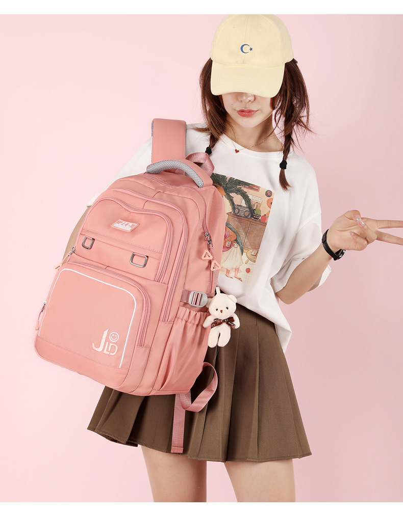 School, Travel Occasion Polyester Material Waterproof Function School Backpack Backpack Solid Color Pattern Waterproof School Backpack School Travel School Backpacks