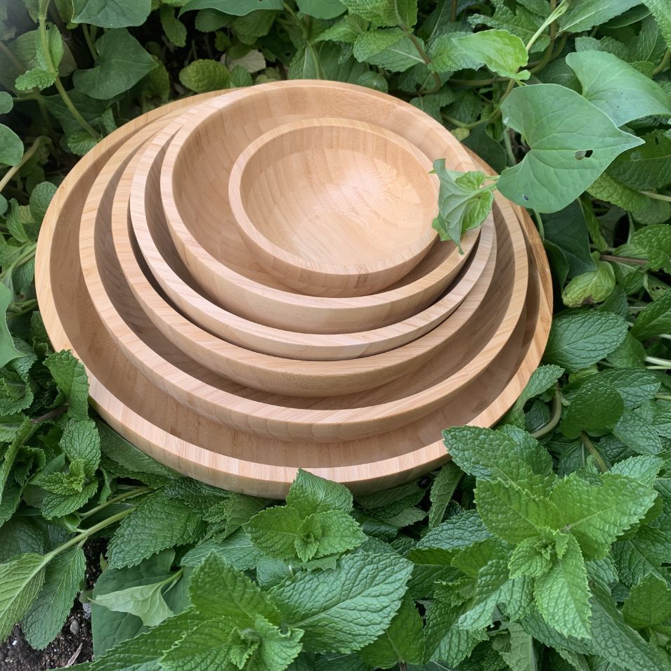 Juego de tazones de bambú para ensalada 12/14/20/23/25/26/30/35 cm, tazón de bambú para amasar, tazón de bambú