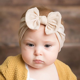 Europe and the United States New ins baby hair accessories soft nylon bow children's accessories hair band 21 colors