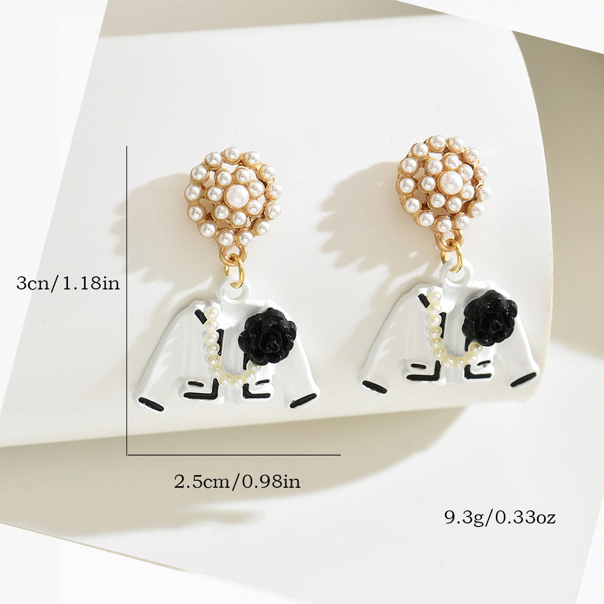 12g Weight 1 Pair Elegant Flower Clothes Zinc Alloy Drop Earrings