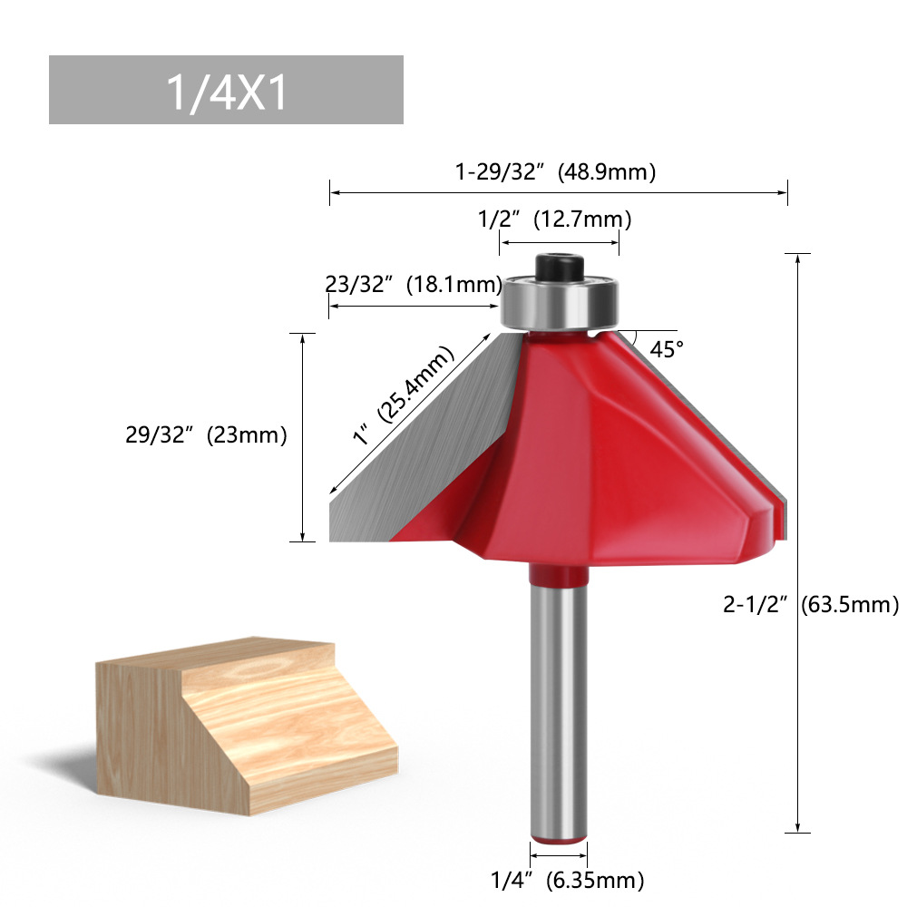 1/4 mango 6-MANGO Bevel cuchillo de encaje cuchillo redondo de carpintería semicírculo alivio cuchillo de carpintería fresadora máquina de corte