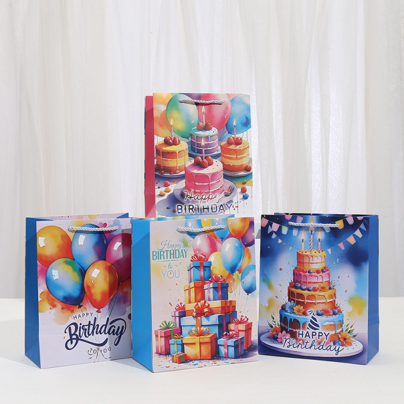 Nordic Style Birthday Party Printed Tote Bag English Printed Souvenir Packaging Bag Birthday Souvenir Gift Bag