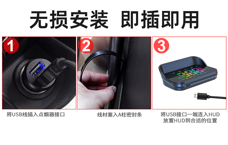 Luyang Intelligent Car Hud Head-Up Display Gps Universal Driving Computer Multi-Function Simple New Model M23 Color